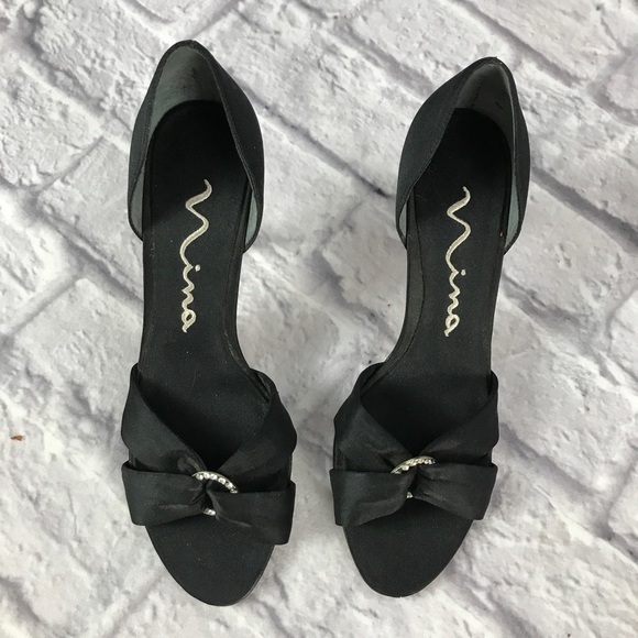 BNWOB Vintage Nina‎ Leather Dorsey Peep Toe Heels - Picture 11 of 11